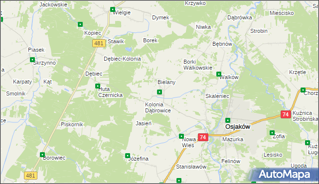 mapa Czernice gmina Osjaków, Czernice gmina Osjaków na mapie Targeo