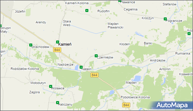 mapa Czerniejów gmina Kamień, Czerniejów gmina Kamień na mapie Targeo