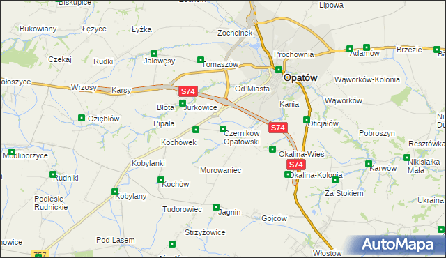 mapa Czerników Opatowski, Czerników Opatowski na mapie Targeo
