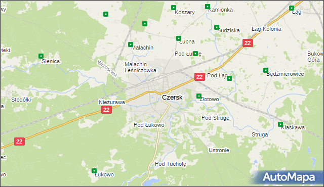 mapa Czersk powiat chojnicki, Czersk powiat chojnicki na mapie Targeo
