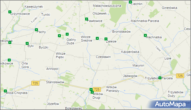 mapa Czesławin, Czesławin na mapie Targeo