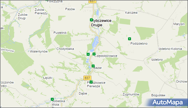 mapa Częstoborowice, Częstoborowice na mapie Targeo