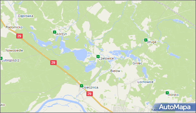 mapa Czetowice, Czetowice na mapie Targeo