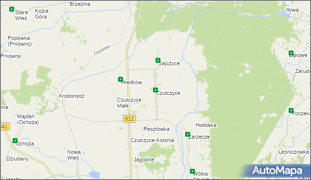 mapa Czułczyce, Czułczyce na mapie Targeo