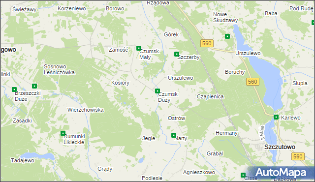 mapa Czumsk Duży, Czumsk Duży na mapie Targeo