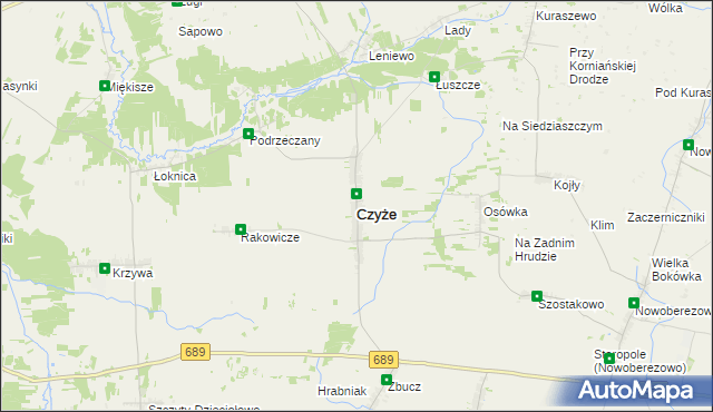 mapa Czyże, Czyże na mapie Targeo