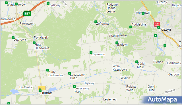 mapa Czyżemin, Czyżemin na mapie Targeo