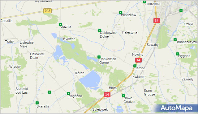 mapa Dąbkowice Górne, Dąbkowice Górne na mapie Targeo