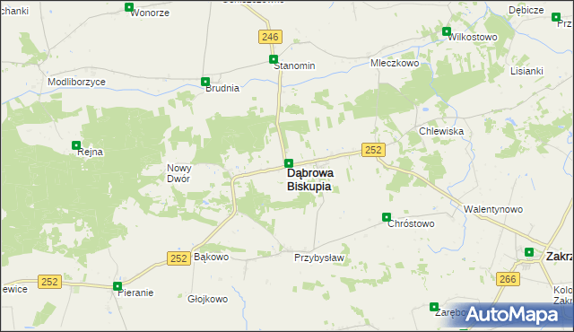 mapa Dąbrowa Biskupia, Dąbrowa Biskupia na mapie Targeo