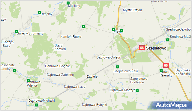 mapa Dąbrowa-Dołęgi, Dąbrowa-Dołęgi na mapie Targeo