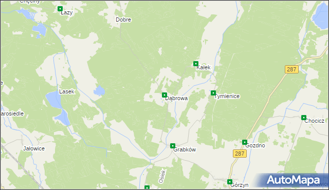 mapa Dąbrowa gmina Lubsko, Dąbrowa gmina Lubsko na mapie Targeo