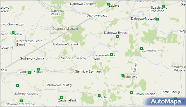 mapa Dąbrowa-Nowa Wieś, Dąbrowa-Nowa Wieś na mapie Targeo