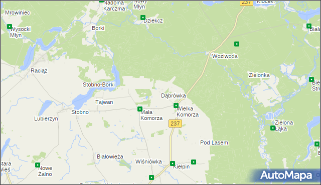 mapa Dąbrówka gmina Tuchola, Dąbrówka gmina Tuchola na mapie Targeo