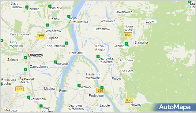 mapa Dąbrówka Pniowska, Dąbrówka Pniowska na mapie Targeo