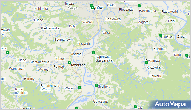 mapa Dąbrówka Starzeńska, Dąbrówka Starzeńska na mapie Targeo