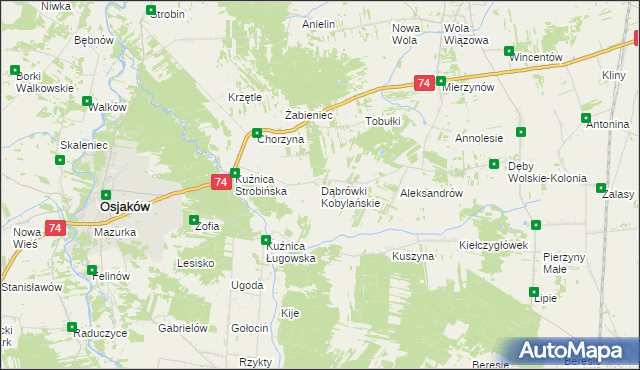 mapa Dąbrówki Kobylańskie, Dąbrówki Kobylańskie na mapie Targeo