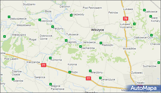 mapa Dacharzów, Dacharzów na mapie Targeo