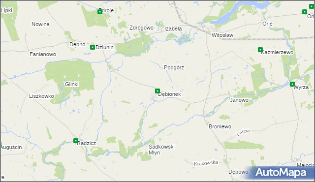 mapa Dębionek, Dębionek na mapie Targeo