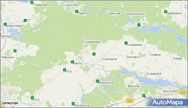 mapa Dębogóra gmina Czerwonak, Dębogóra gmina Czerwonak na mapie Targeo