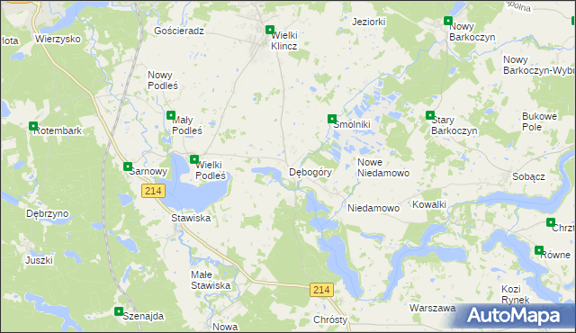 mapa Dębogóry, Dębogóry na mapie Targeo