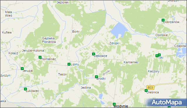 mapa Dębowce, Dębowce na mapie Targeo