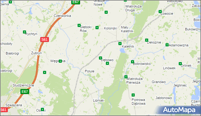 mapa Dębowo gmina Szypliszki, Dębowo gmina Szypliszki na mapie Targeo