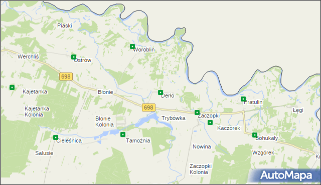 mapa Derło, Derło na mapie Targeo