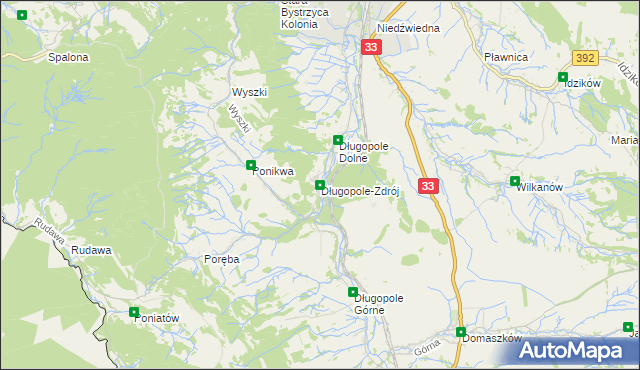 mapa Długopole-Zdrój, Długopole-Zdrój na mapie Targeo