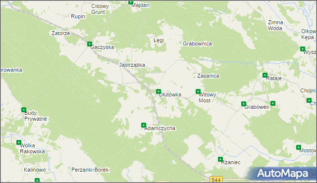 mapa Dłutówka, Dłutówka na mapie Targeo