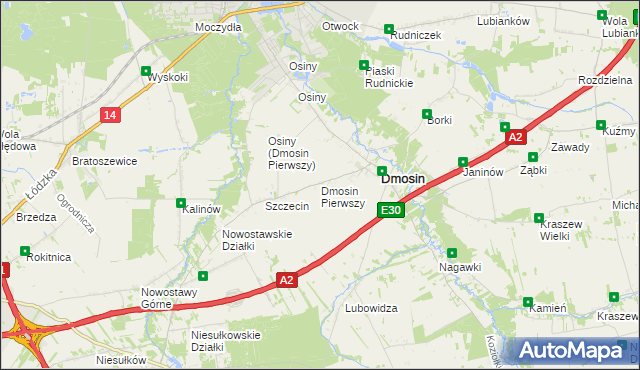 mapa Dmosin Pierwszy, Dmosin Pierwszy na mapie Targeo