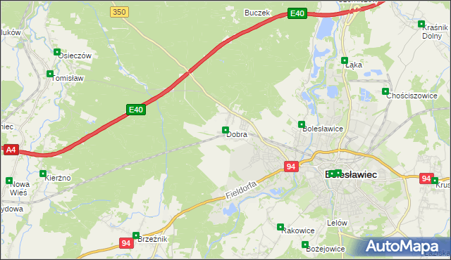 mapa Dobra gmina Bolesławiec, Dobra gmina Bolesławiec na mapie Targeo