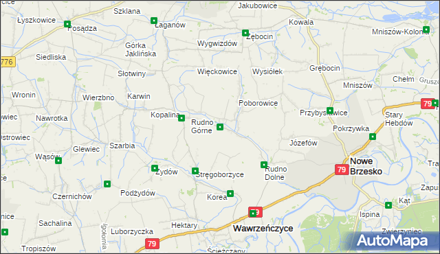 mapa Dobranowice gmina Igołomia-Wawrzeńczyce, Dobranowice gmina Igołomia-Wawrzeńczyce na mapie Targeo