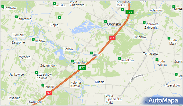 mapa Dobrut, Dobrut na mapie Targeo