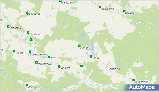 mapa Dobrzec gmina Dębnica Kaszubska, Dobrzec gmina Dębnica Kaszubska na mapie Targeo