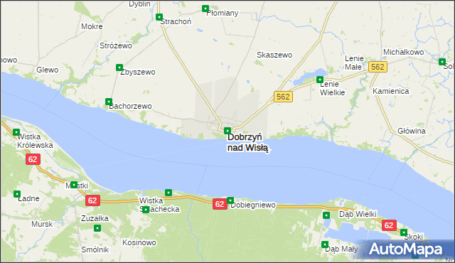 mapa Dobrzyń nad Wisłą, Dobrzyń nad Wisłą na mapie Targeo