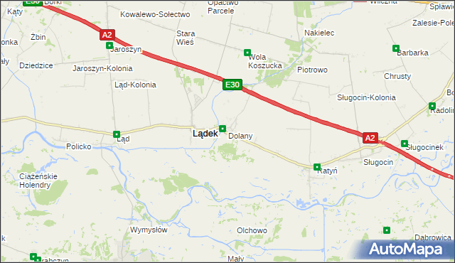 mapa Dolany gmina Lądek, Dolany gmina Lądek na mapie Targeo