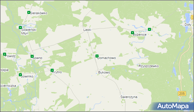 mapa Domachowo gmina Polanów, Domachowo gmina Polanów na mapie Targeo