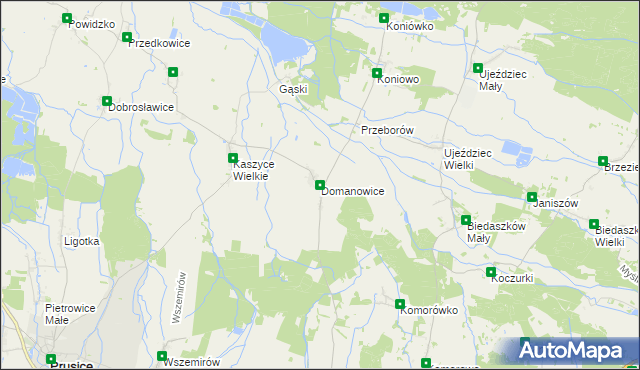 mapa Domanowice, Domanowice na mapie Targeo