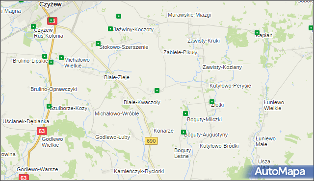 mapa Drewnowo-Gołyń, Drewnowo-Gołyń na mapie Targeo