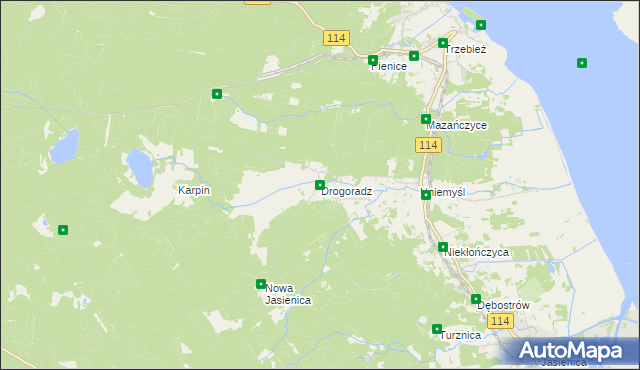 mapa Drogoradz, Drogoradz na mapie Targeo