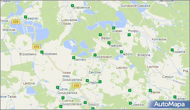 mapa Droździęcin, Droździęcin na mapie Targeo