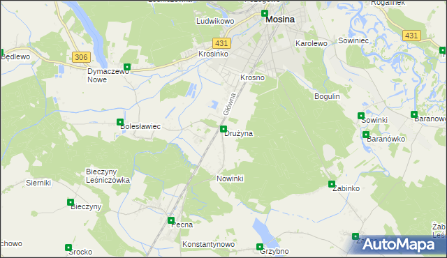 mapa Drużyna, Drużyna na mapie Targeo