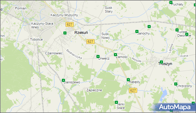 mapa Drwęcz, Drwęcz na mapie Targeo