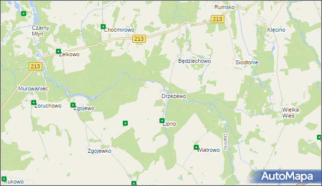 mapa Drzeżewo, Drzeżewo na mapie Targeo