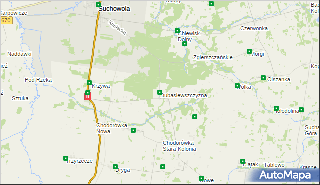 mapa Dubasiewszczyzna, Dubasiewszczyzna na mapie Targeo