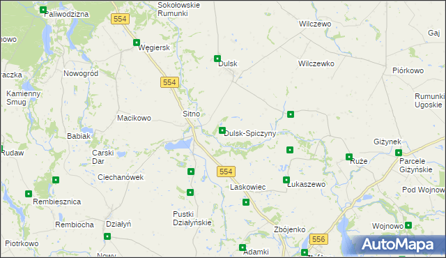 mapa Dulsk-Spiczyny, Dulsk-Spiczyny na mapie Targeo