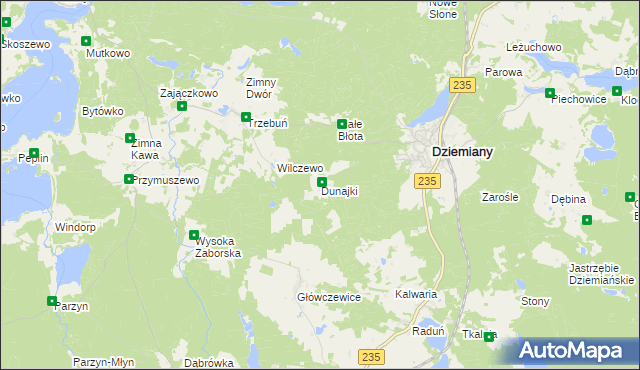 mapa Dunajki, Dunajki na mapie Targeo