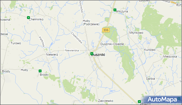 mapa Duszniki powiat szamotulski, Duszniki powiat szamotulski na mapie Targeo