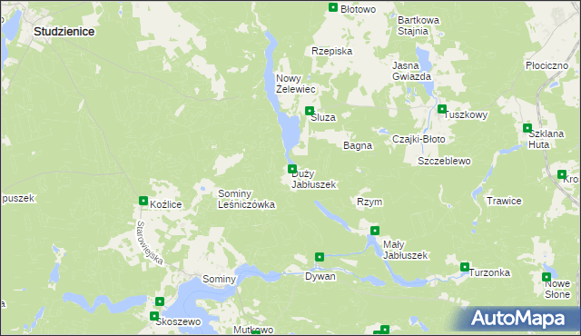 mapa Duży Jabłuszek, Duży Jabłuszek na mapie Targeo