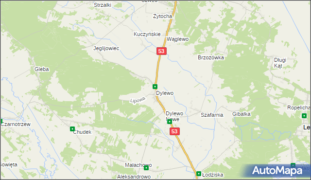 mapa Dylewo gmina Kadzidło, Dylewo gmina Kadzidło na mapie Targeo